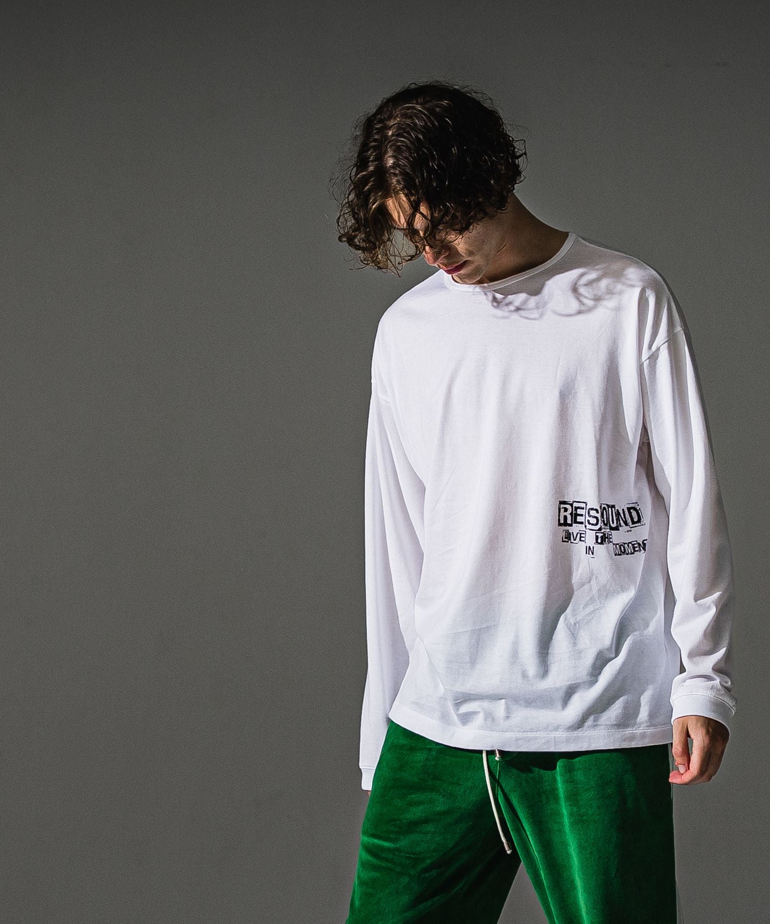 RESOUND CLOTHING リサウンドクロージング uk over longsleave Tee RC41-T-002 WHITE