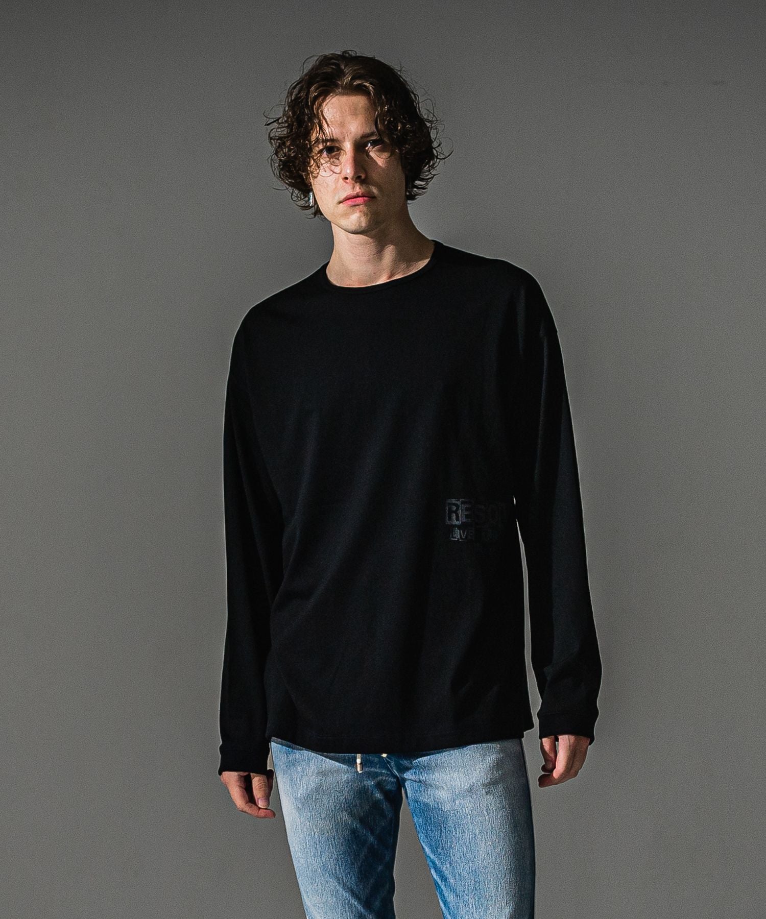 RESOUND CLOTHING リサウンドクロージング uk over longsleave Tee RC41-T-002 BLACK