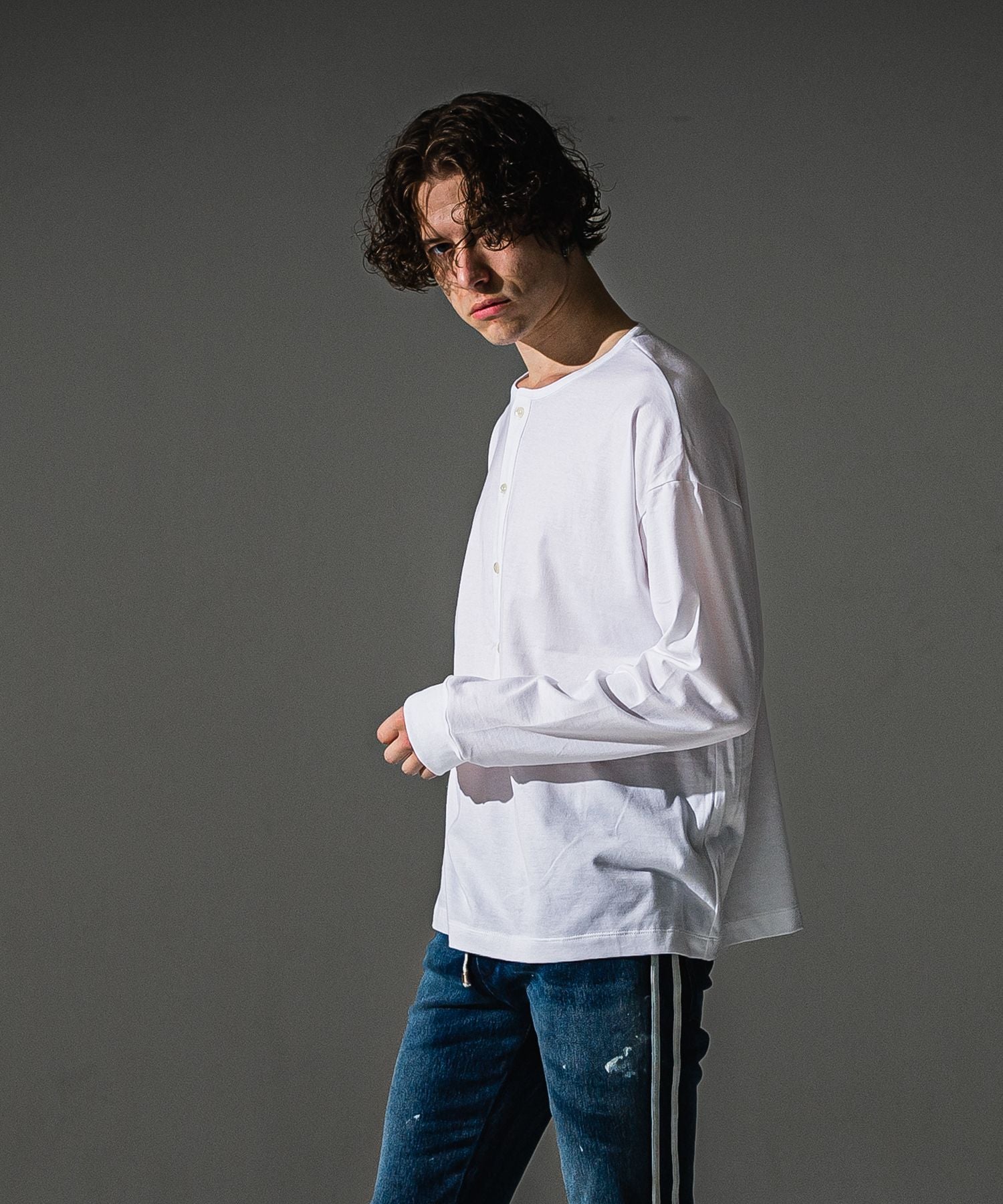 RESOUND CLOTHING リサウンドクロージング OVER HENRY LONGSLEAVE RC41-T-004 WHITE
