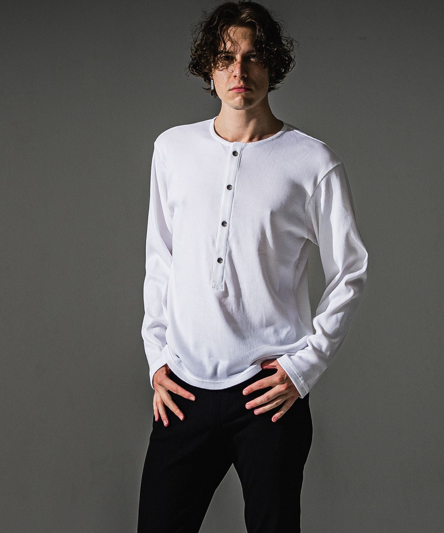 RESOUND CLOTHING リサウンドクロージング RIB HENRY LONGSLEAVE RC41-T-005 WHITE