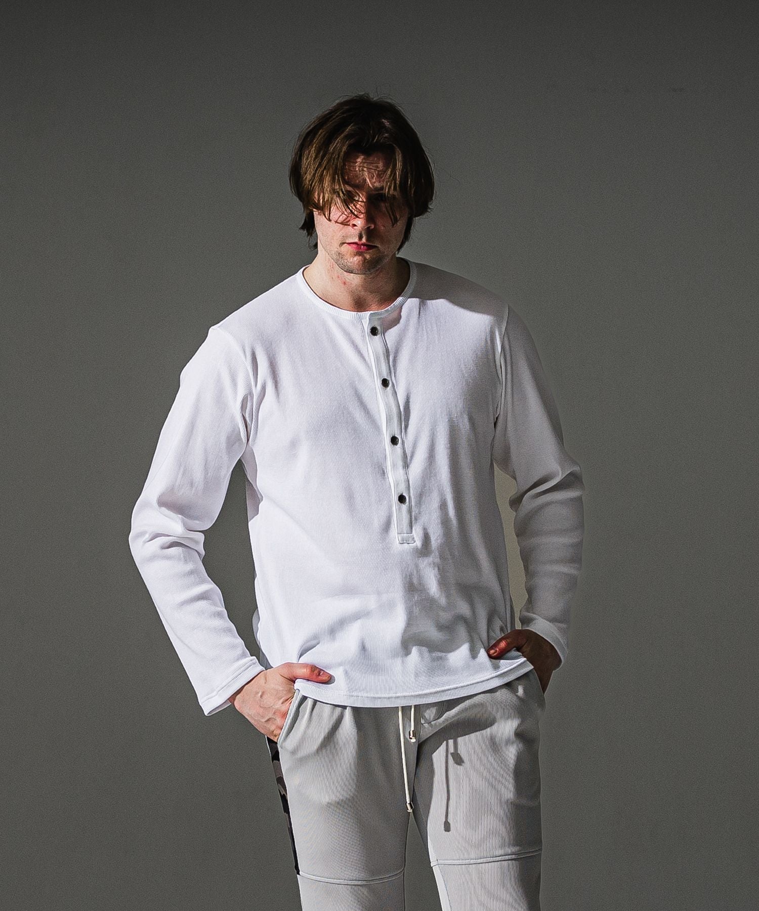 RESOUND CLOTHING リサウンドクロージング RIB HENRY LONGSLEAVE RC41-T-005 WHITE