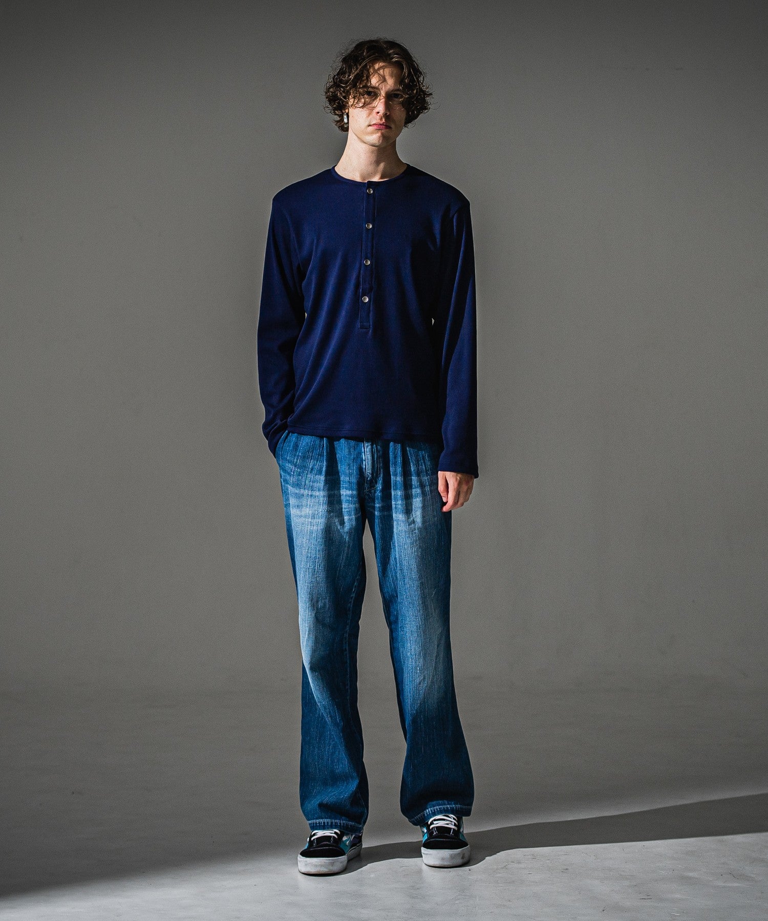 RESOUND CLOTHING リサウンドクロージング RIB HENRY LONGSLEAVE RC41-T-005 NAVY