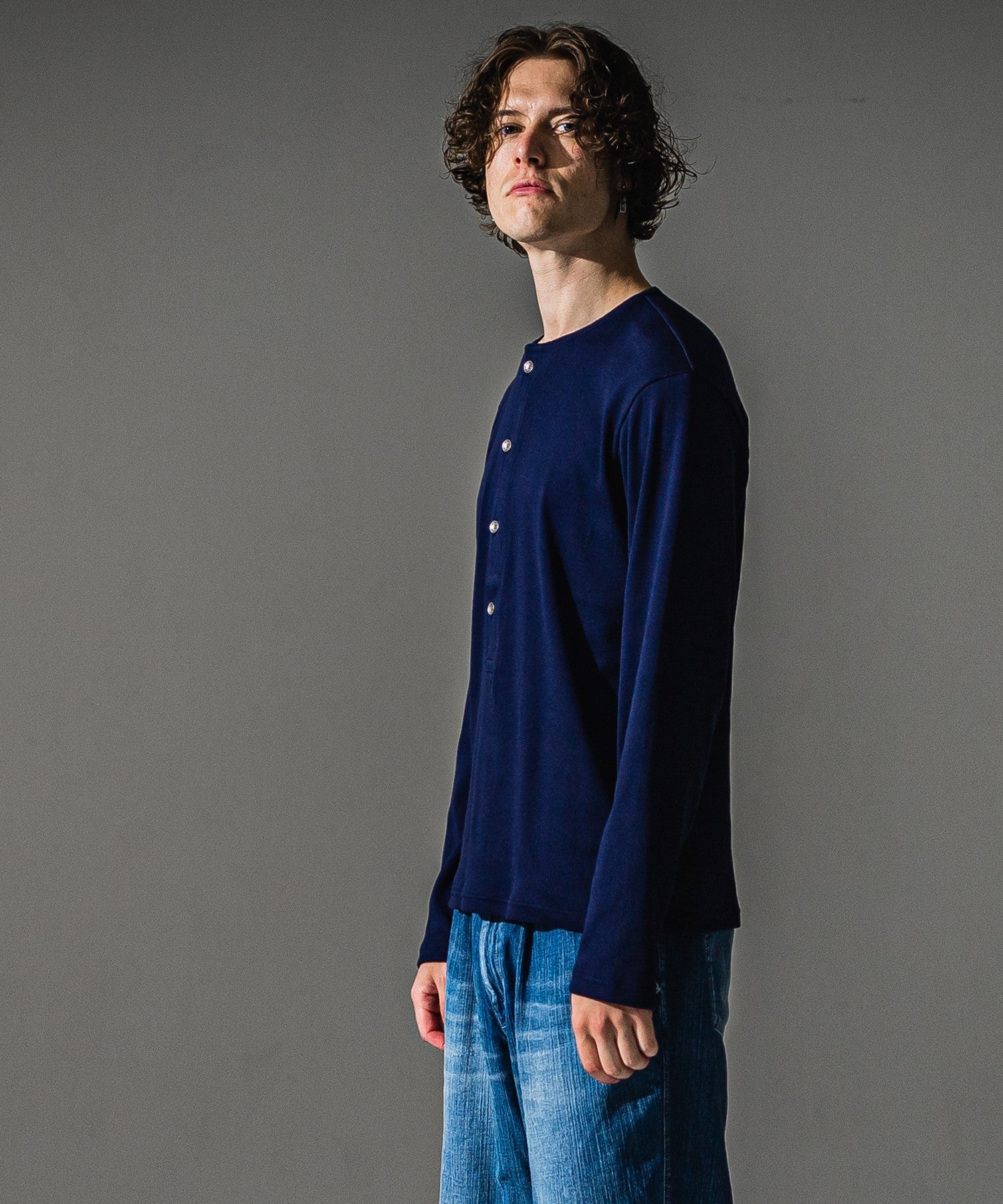 RESOUND CLOTHING リサウンドクロージング RIB HENRY LONGSLEAVE RC41-T-005 NAVY