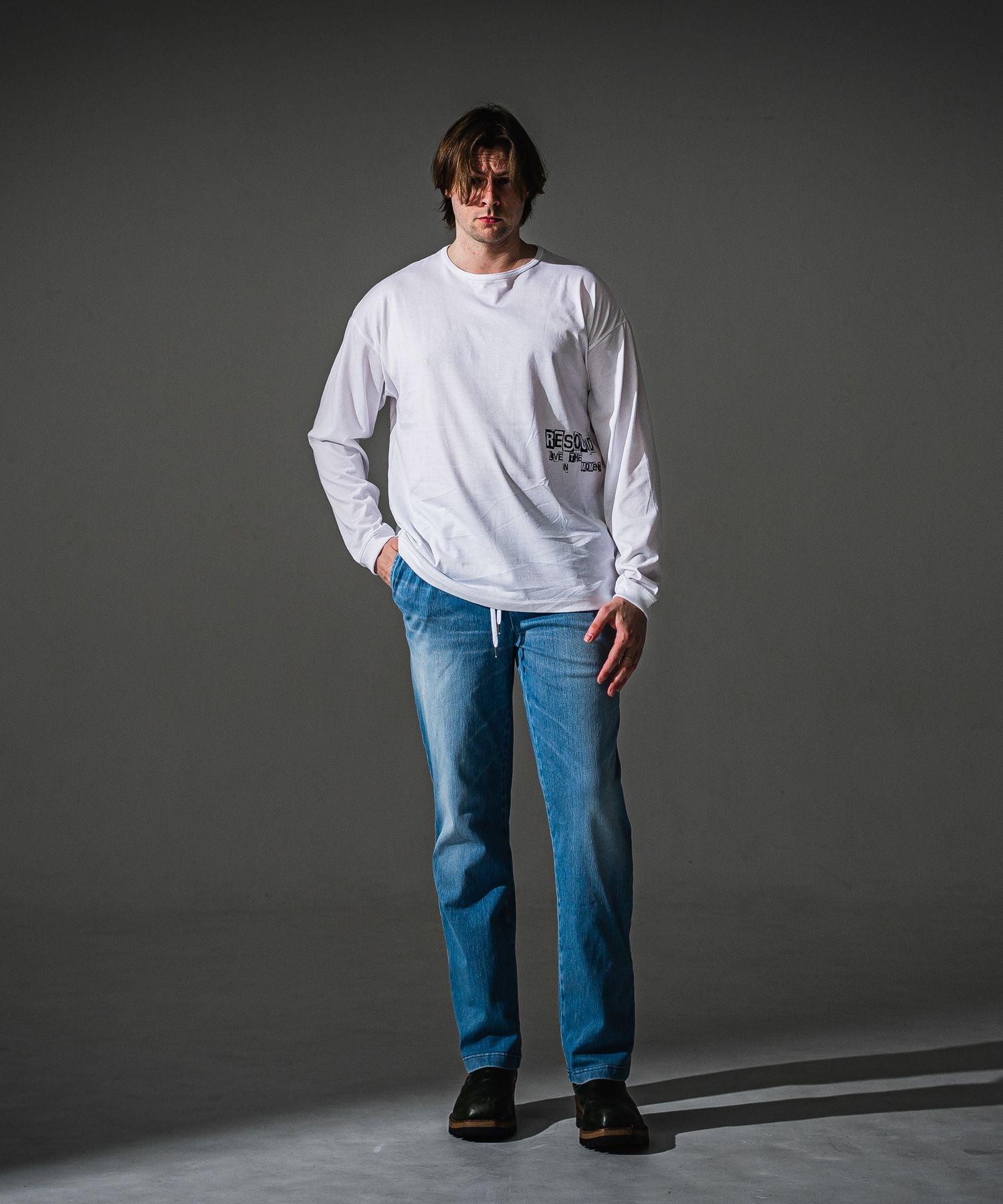 RESOUND CLOTHING リサウンドクロージング DENIM JERSEY WIDE PT RC41-ST-016WTD-3 LIND