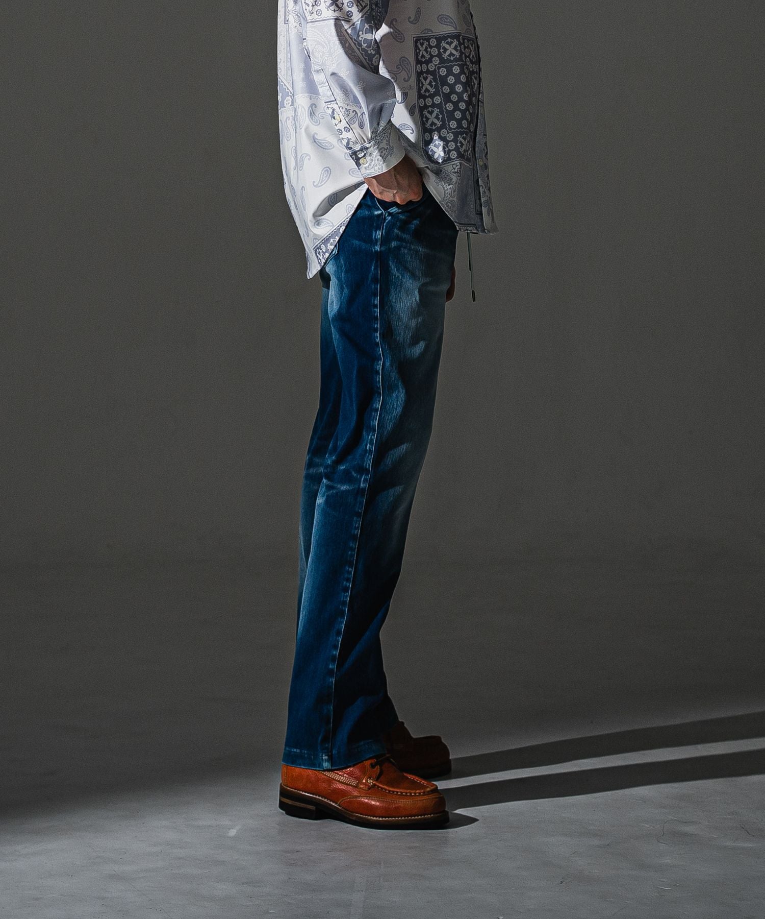 RESOUND CLOTHING リサウンドクロージング DENIM JERSEY WIDE PT RC41-ST-016WTD-3 DIND