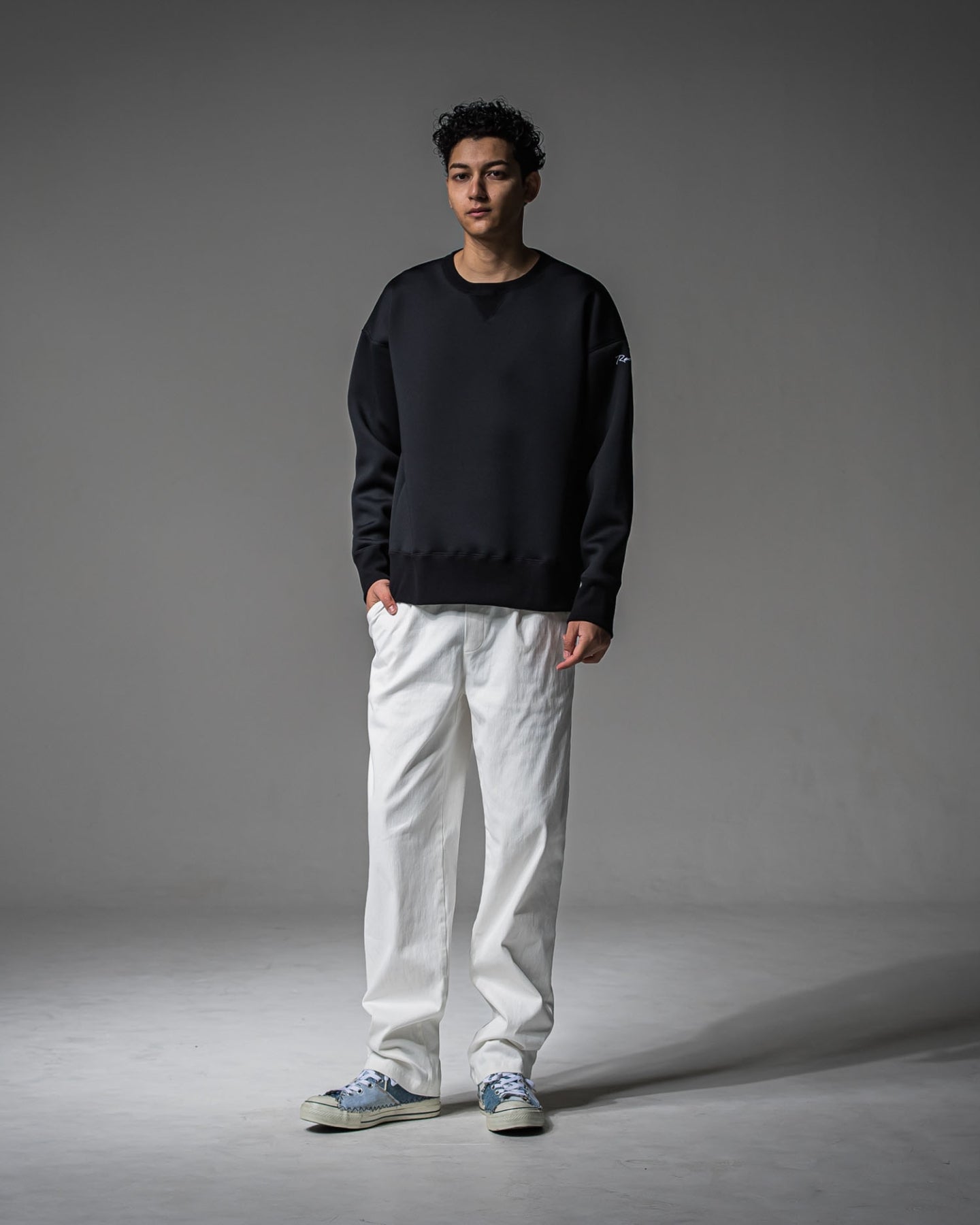 DENIM JERSEY WIDE PT イージーパンツ ベルトループ ジャージデニム / WHITE