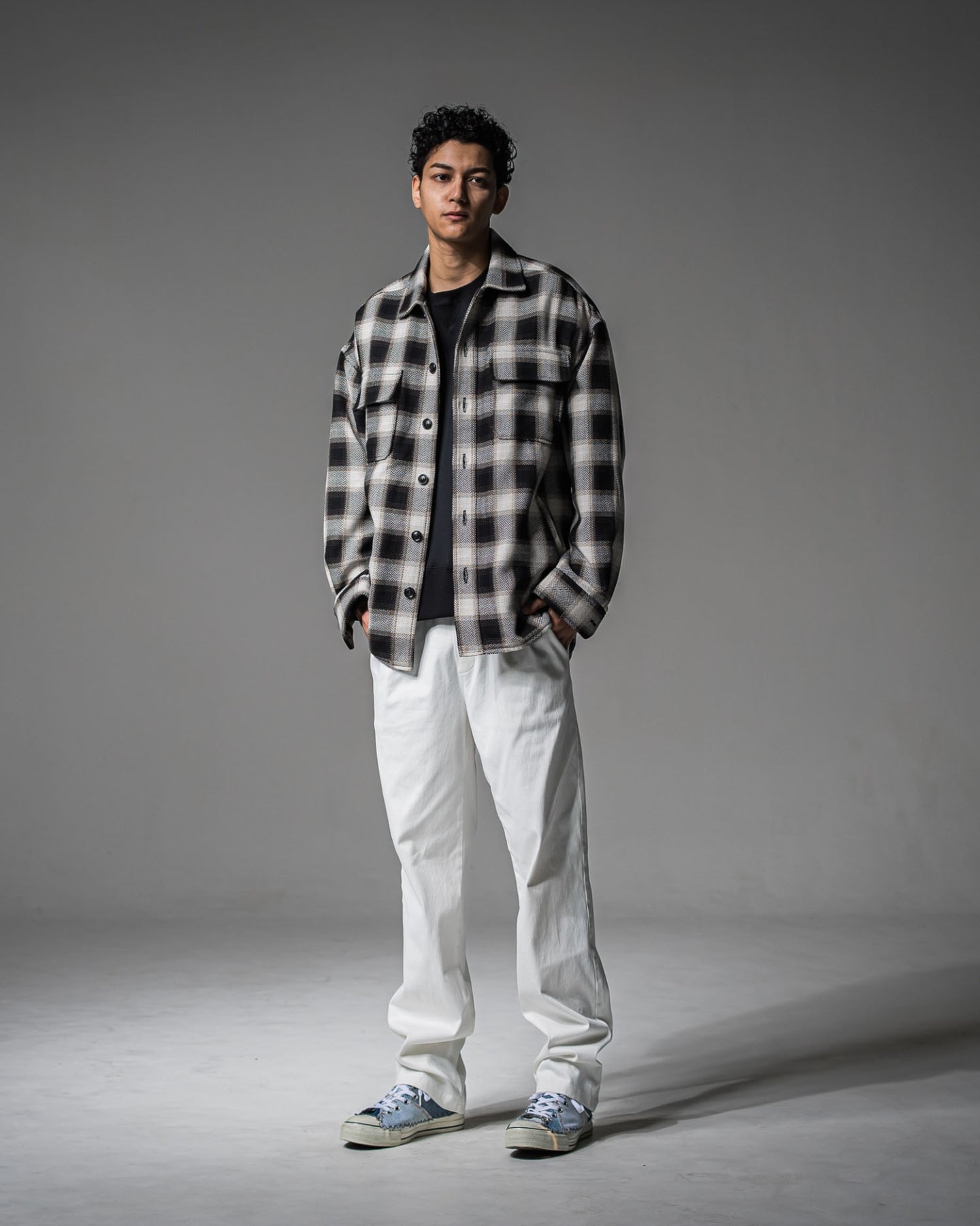 DENIM JERSEY WIDE PT イージーパンツ ベルトループ ジャージデニム / WHITE