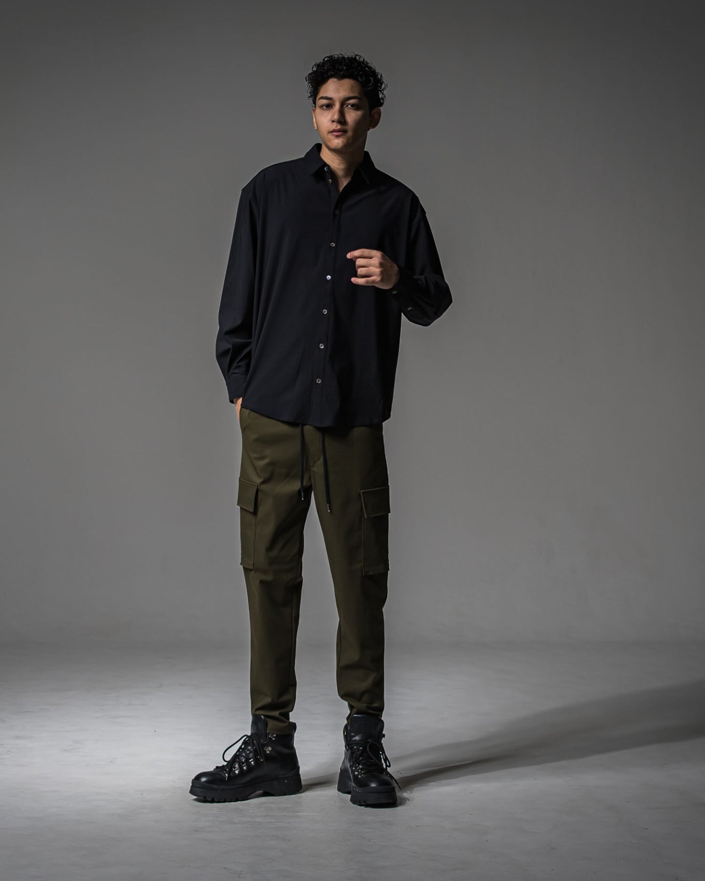 NYLON jack shirts RC37-SH-001 BLACK