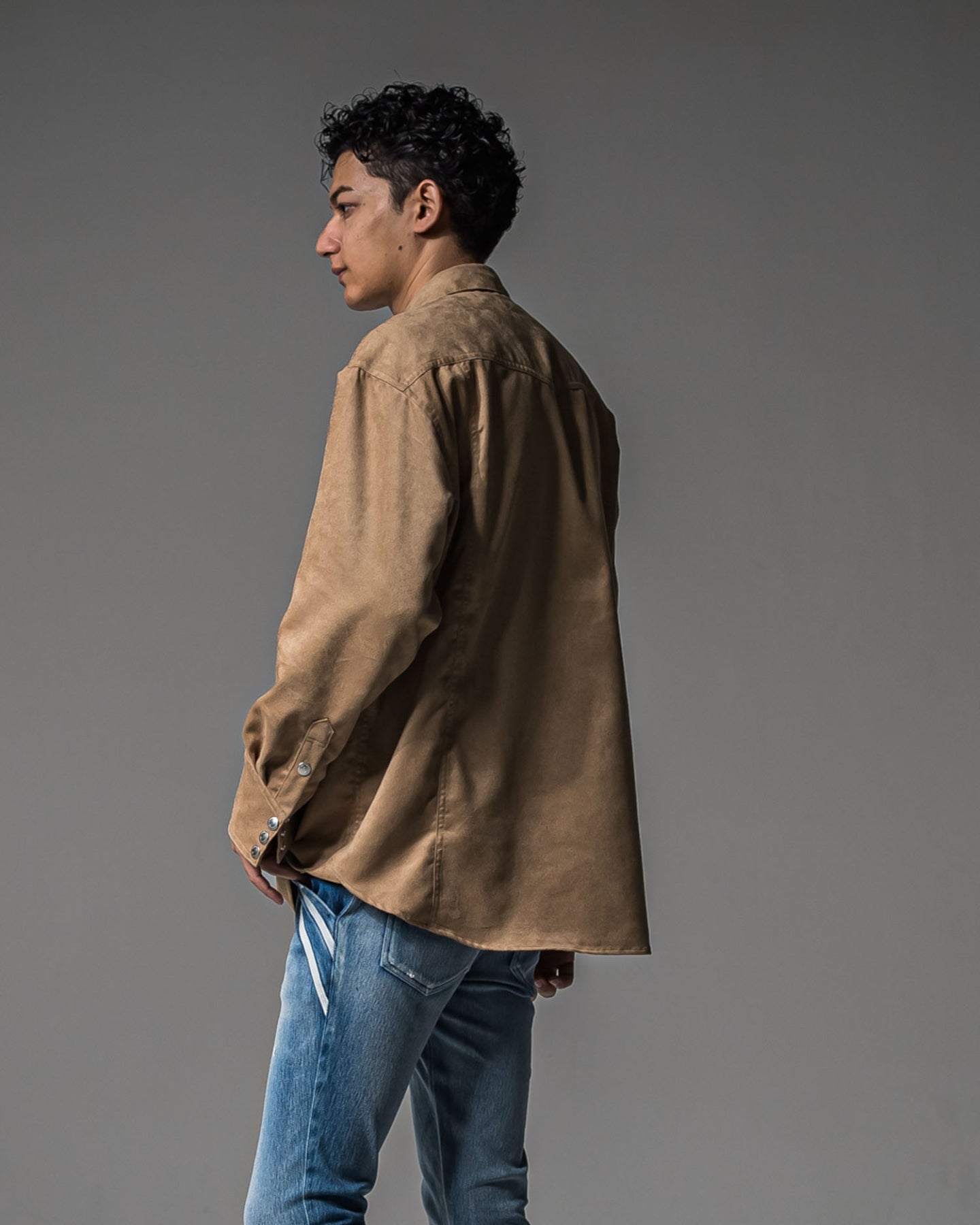 James over suede shirt
