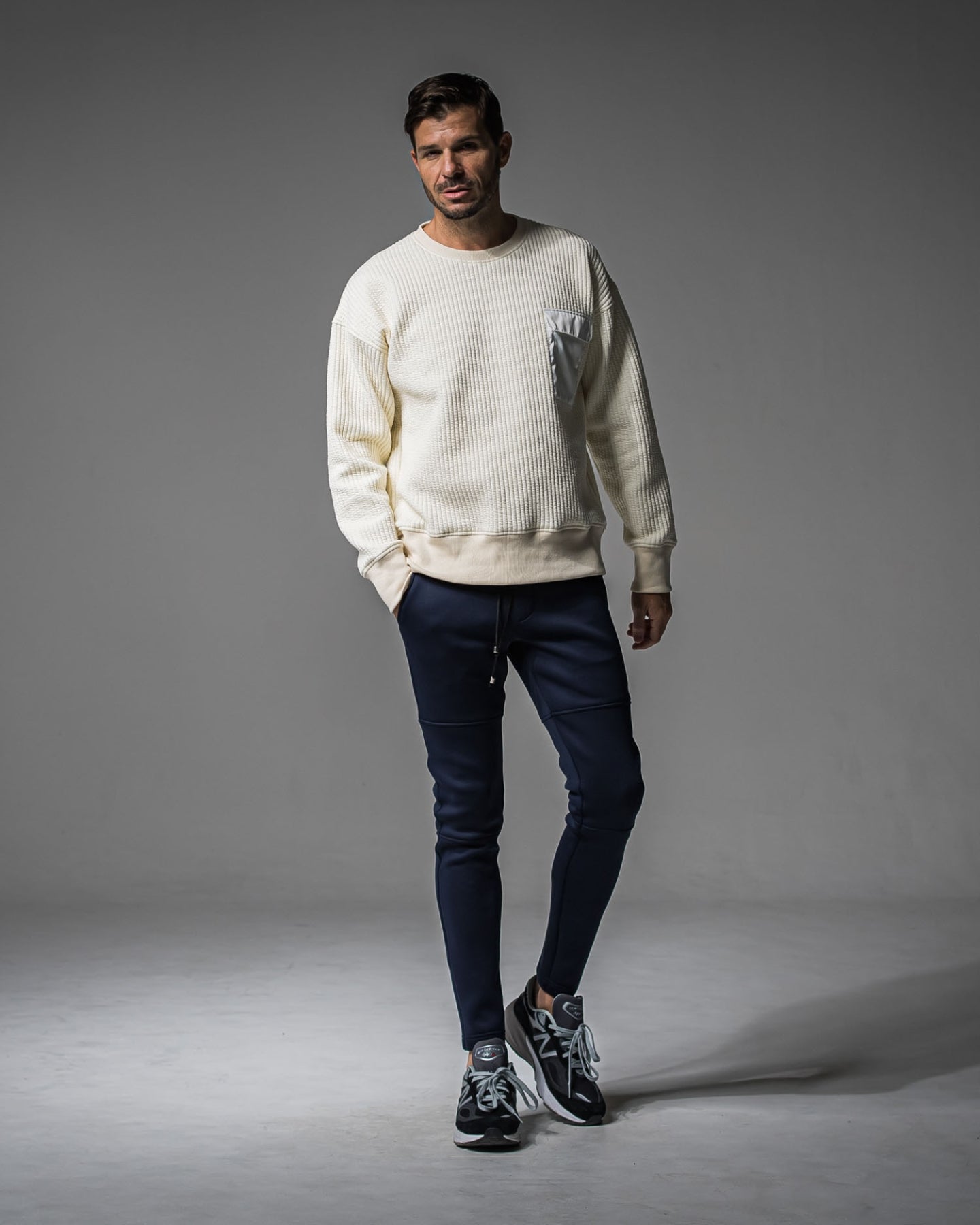 Stripe quilting drop trainer