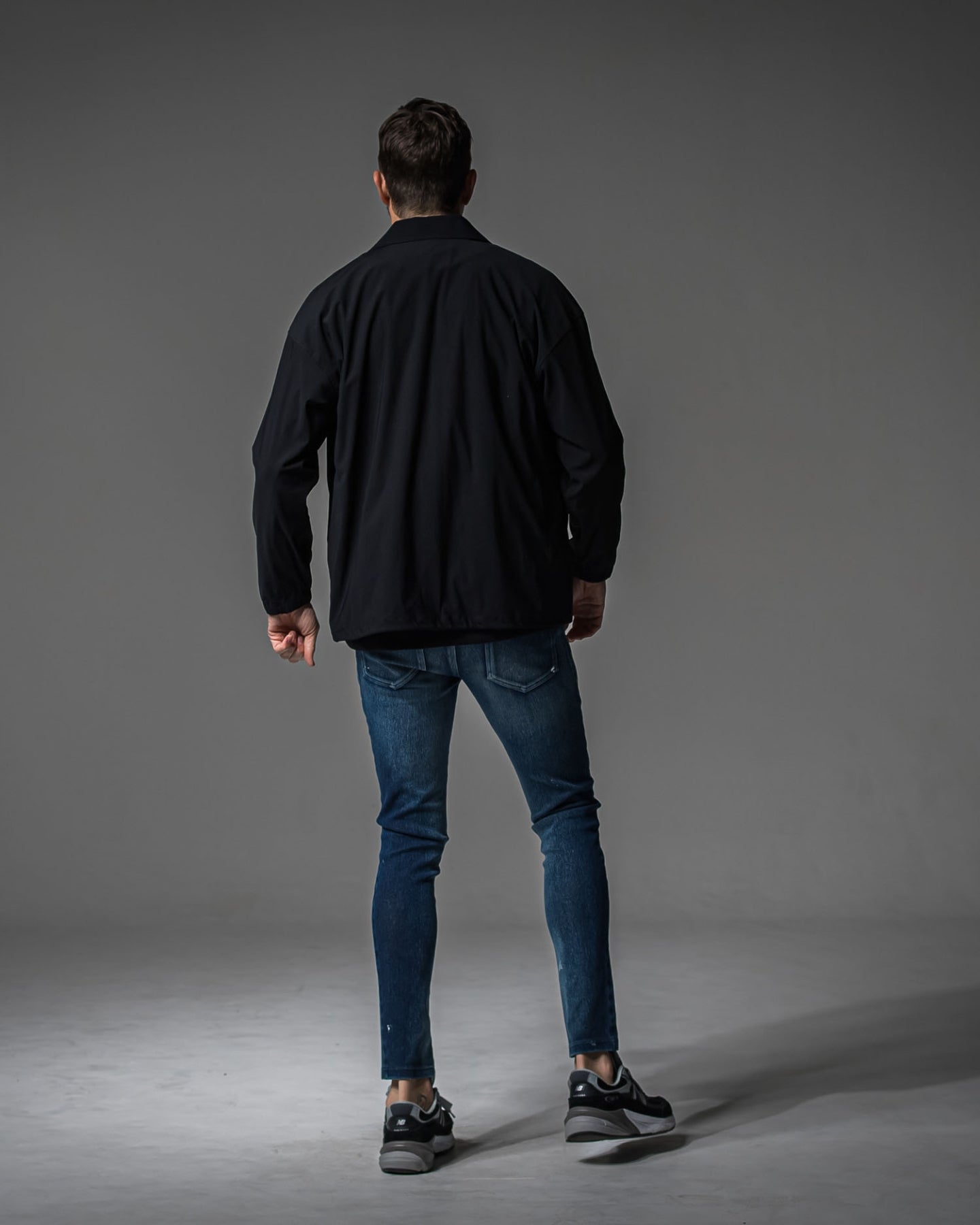 NYLON COACH JACKET BLACK RC-37-JK-009