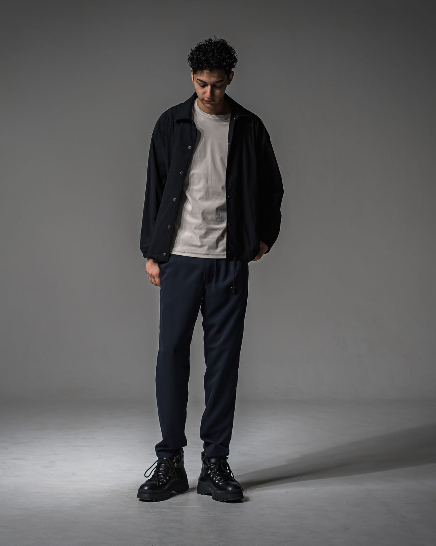NYLON COACH JACKET BLACK RC-37-JK-009