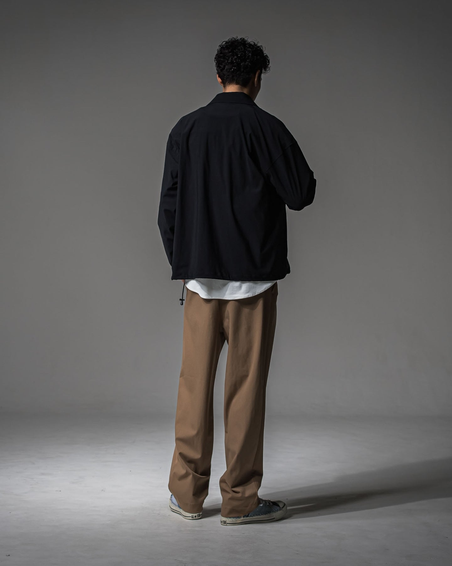 NYLON COACH JACKET BLACK RC-37-JK-009