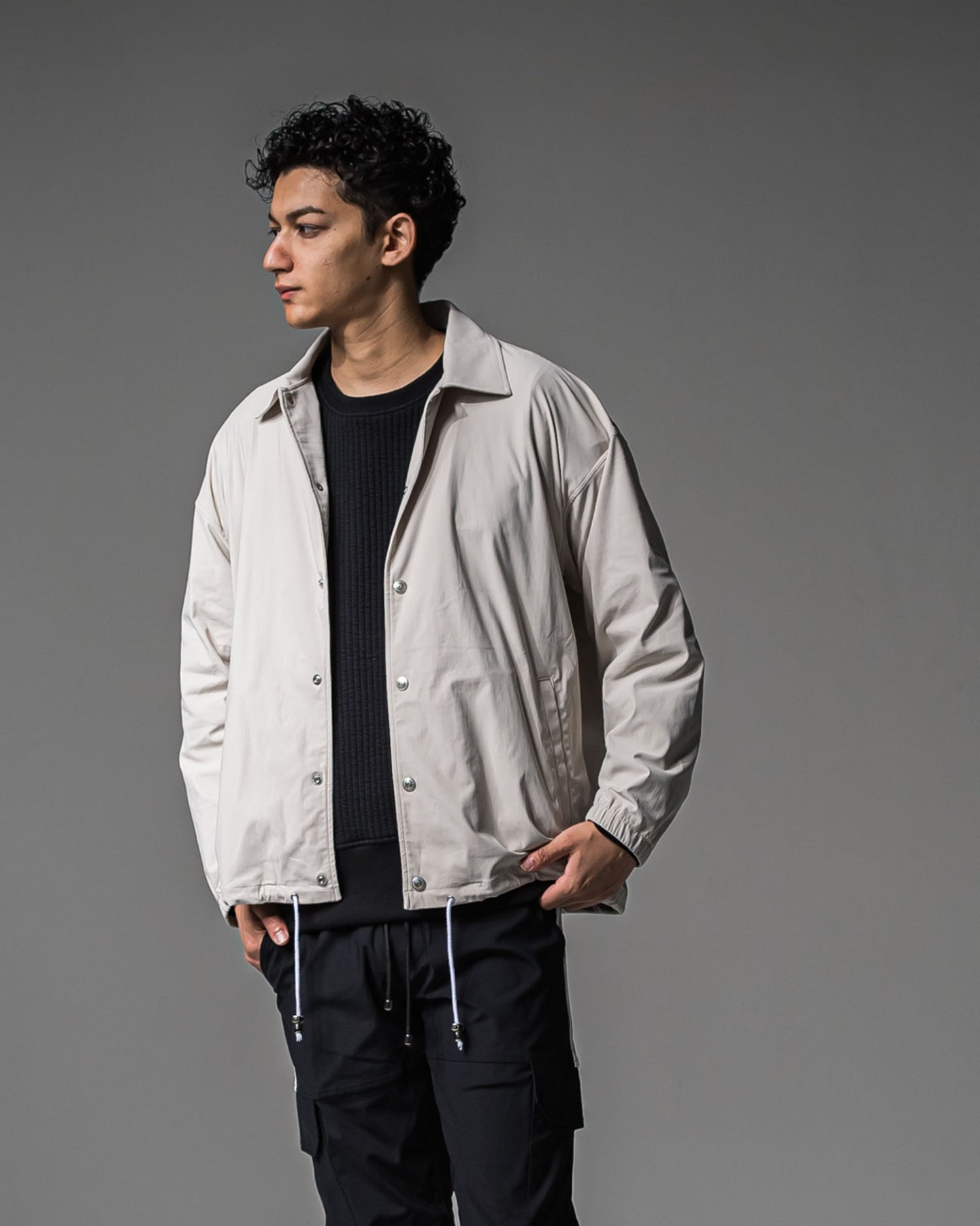 NYLON COACH JACKET GREYGE RC-37-JK-009