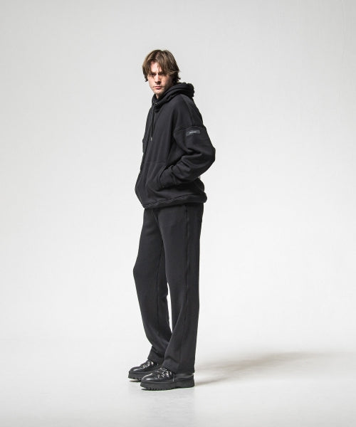 velours fleece WIDE TUCK PANTS