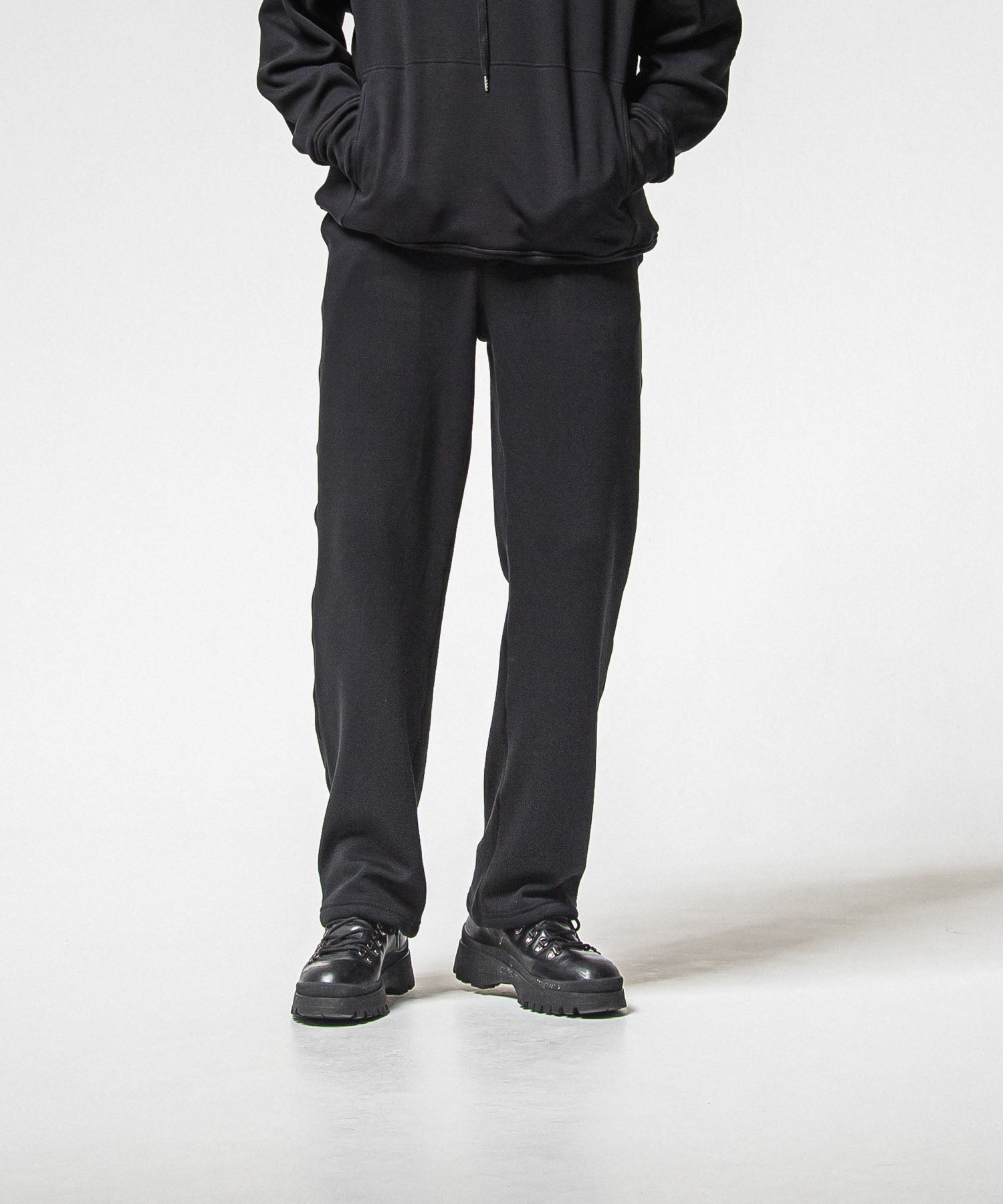 velours fleece WIDE TUCK PANTS