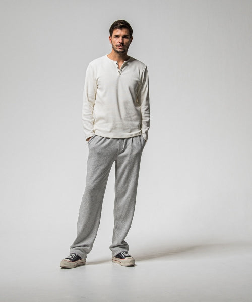 velours fleece WIDE TUCK PANTS