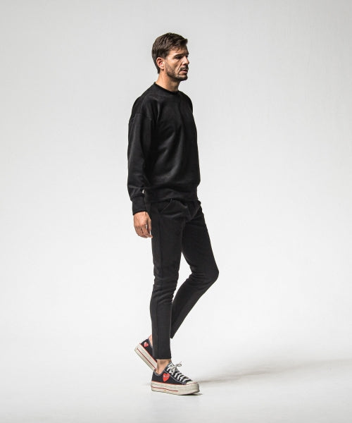 CHRIS EASY suede TUCK PANTS
