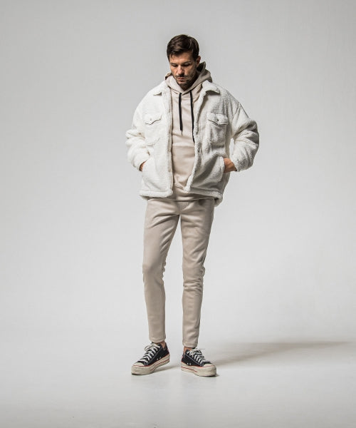CHRIS EASY suede TUCK PANTS