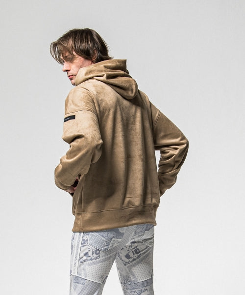 suede loose hoodie