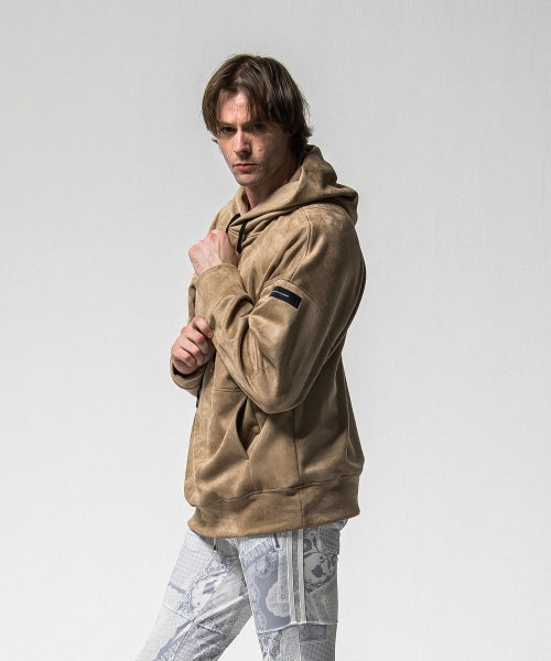 suede loose hoodie