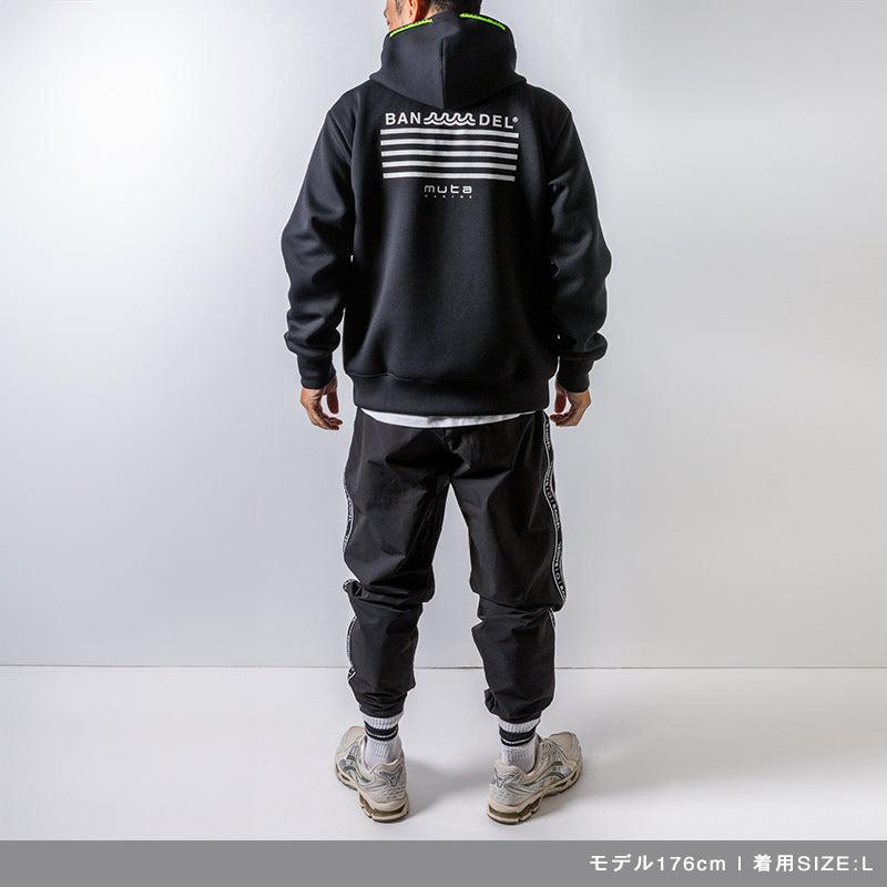 BANDEL×muta Limited 24AW L/S Hoodie フーディ バンデル×ムータ コラボ 保温 軽量 ストレッチ / BLACK