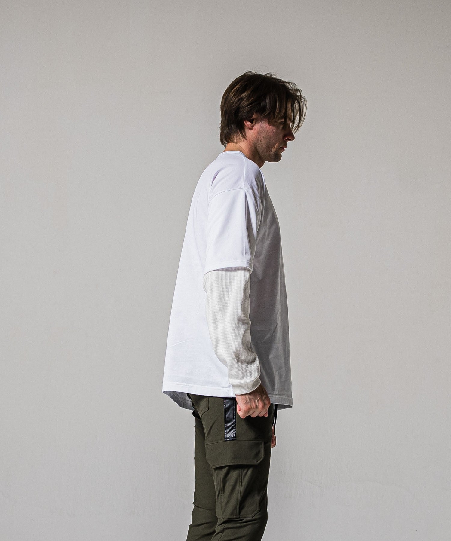 fake layered waffle longsleave WHITE