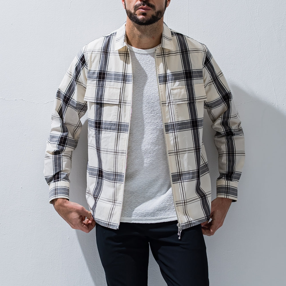 RESOUND CLOTHING リサウンド クロージング シャツジャケット CheckShirt JACKET RC27-SH-002 WHITE【TRANSIT別注モデル】