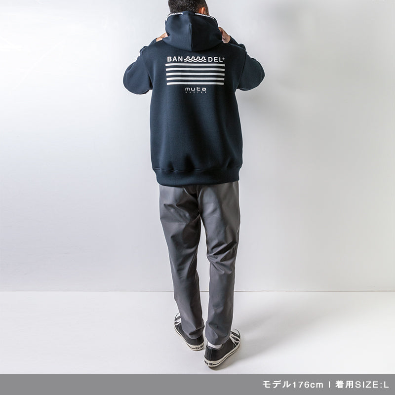 BANDEL×muta Limited 24AW L/S Hoodie フーディ バンデル×ムータ コラボ 保温 軽量 ストレッチ / NAVY