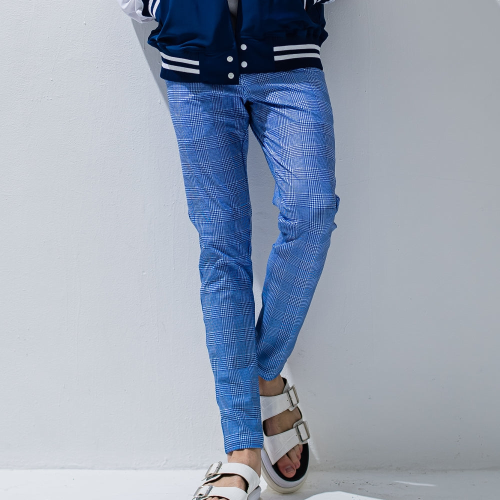 RESOUND CLOTHING リサウンド クロージング パンツ CHRIS EASY check PANTS RC28-ST-016 GLEN CHECKxBLUE