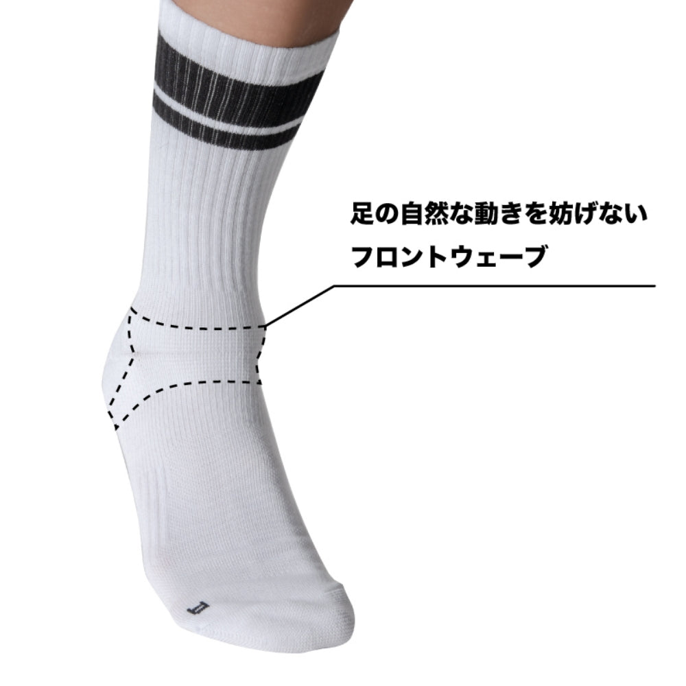 BANDEL バンデル コンプレッション ソックス COMPRESSION SOCKS MIDDLE BOLDER BG-SK003 WHITE BLACK ホワイト