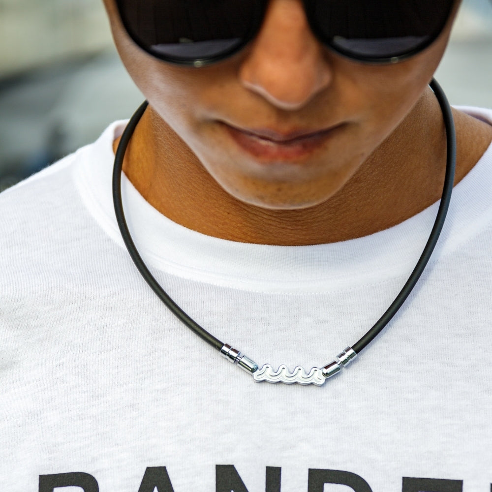 BANDEL muta バンデル ムータ ネックレス Healthcare Necklace Wave HLCNW-MT BLACK SILVER ブラック シルバー
