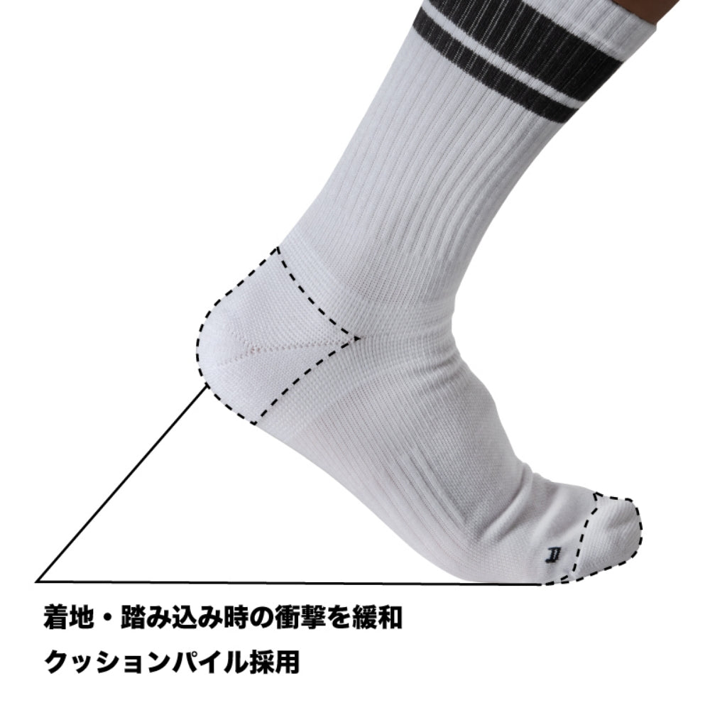 BANDEL バンデル コンプレッション ソックス COMPRESSION SOCKS MIDDLE BOLDER BG-SK003 WHITE BLACK ホワイト