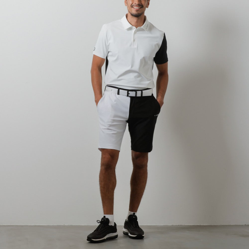 BANDEL GOLF バンデルゴルフ ポロシャツ BASIC COMBINATION S/S POLO BGI-3SCPL FrontWhitexBackBlack