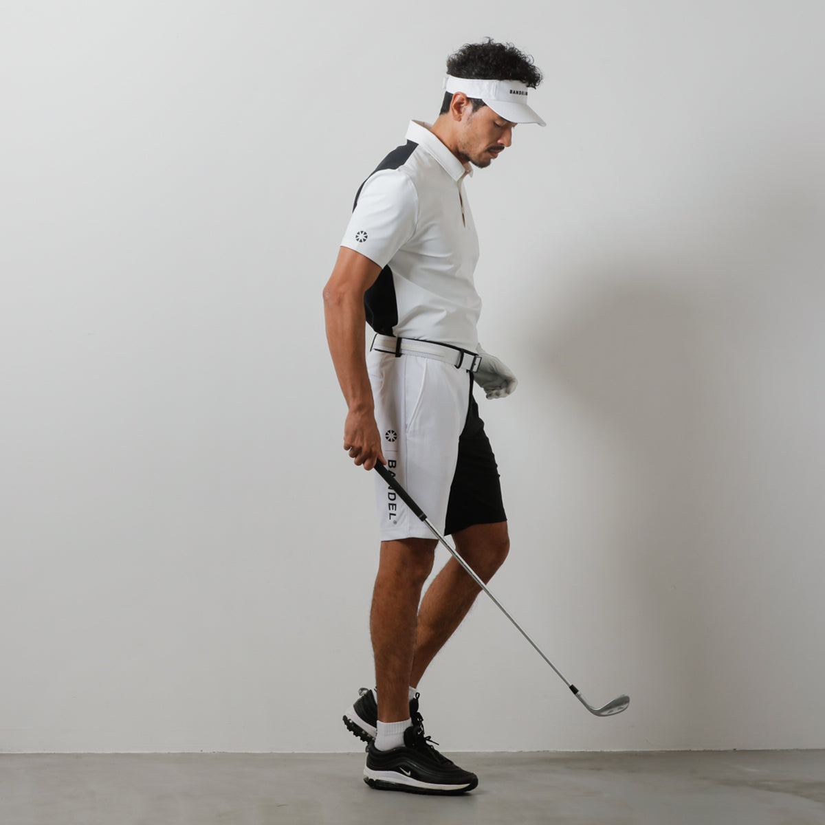 BANDEL GOLF バンデルゴルフ ポロシャツ BASIC COMBINATION S/S POLO BGI-3SCPL FrontWhitexBackBlack