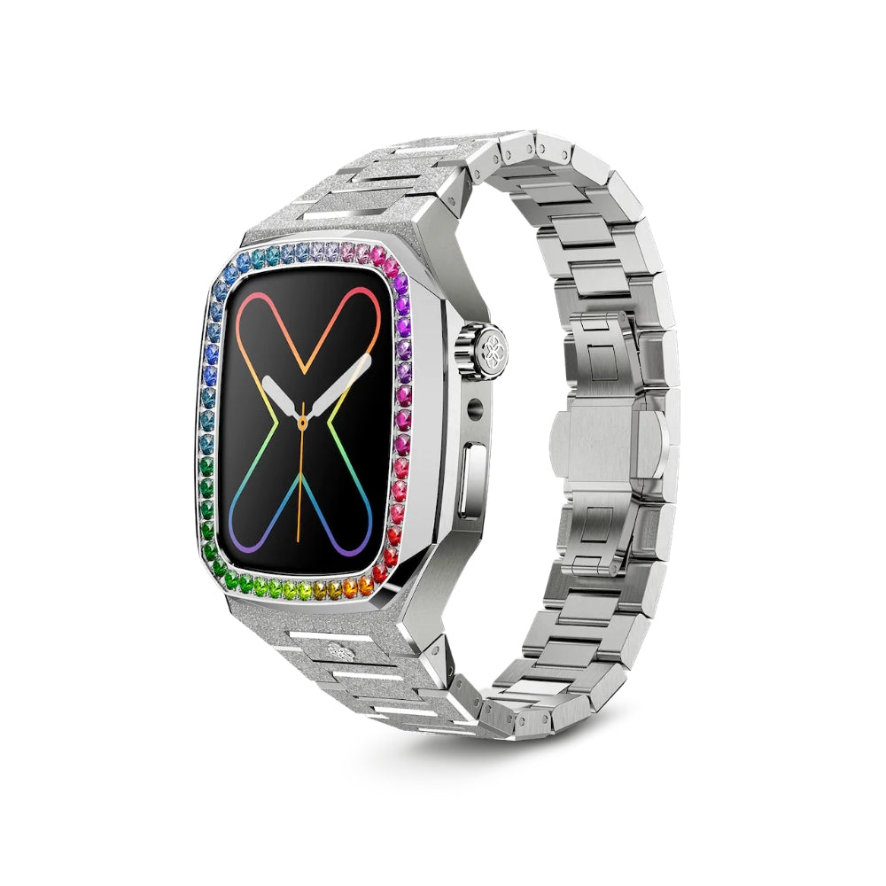 GOLDEN CONCEPT ゴールデンコンセプト Apple Watch 7/8 Case-EVF41 RAINBOW SILVER レインボー シルバー