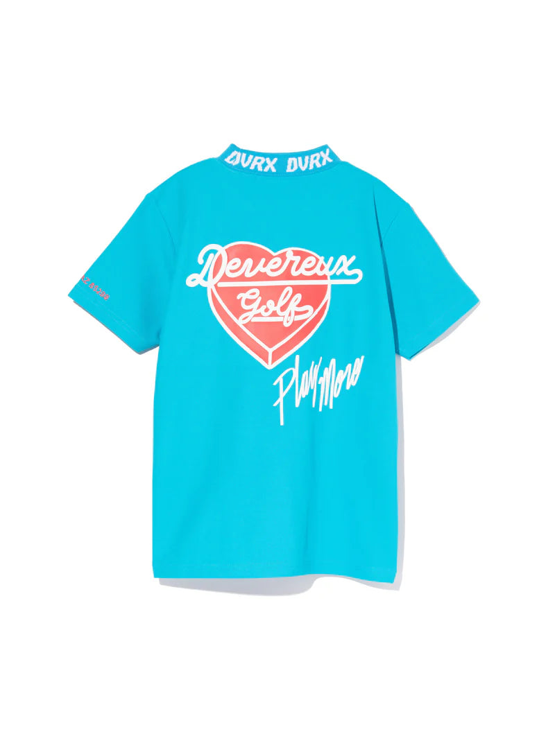DEVEREUX GOLF WOMEN Classic Logo Rib モックネックハートTシャツ 763572090-AQUA
