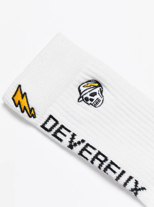 DEVEREUX GOLF MENS Back Logo Regular Socks 763572840-WHITE/BK