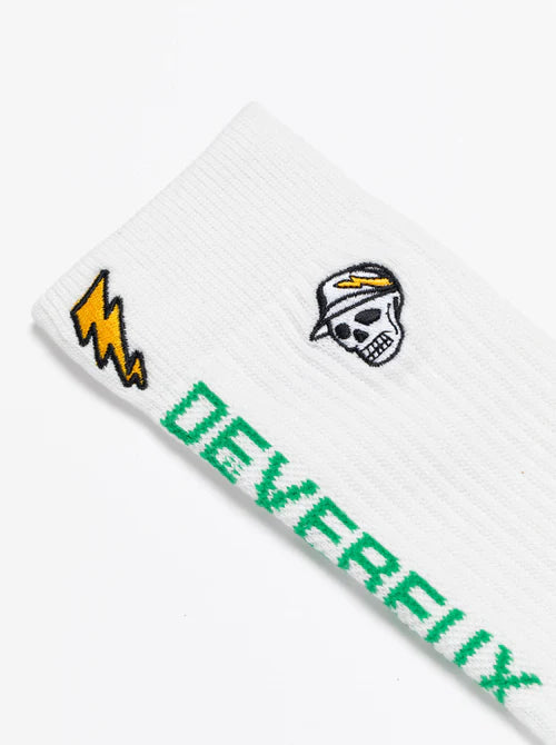 DEVEREUX GOLFMENS Back Logo Regular Socks 763572840-WHITE/GR