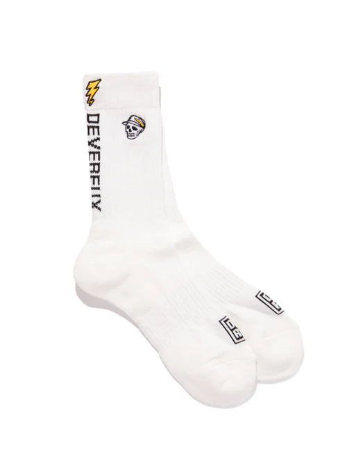 DEVEREUX GOLF MENS Back Logo Regular Socks 763572840-WHITE/BK
