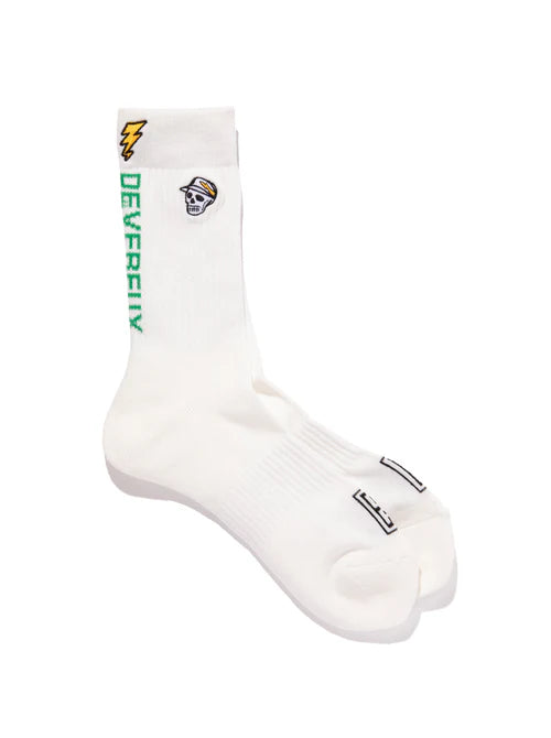 DEVEREUX GOLFMENS Back Logo Regular Socks 763572840-WHITE/GR