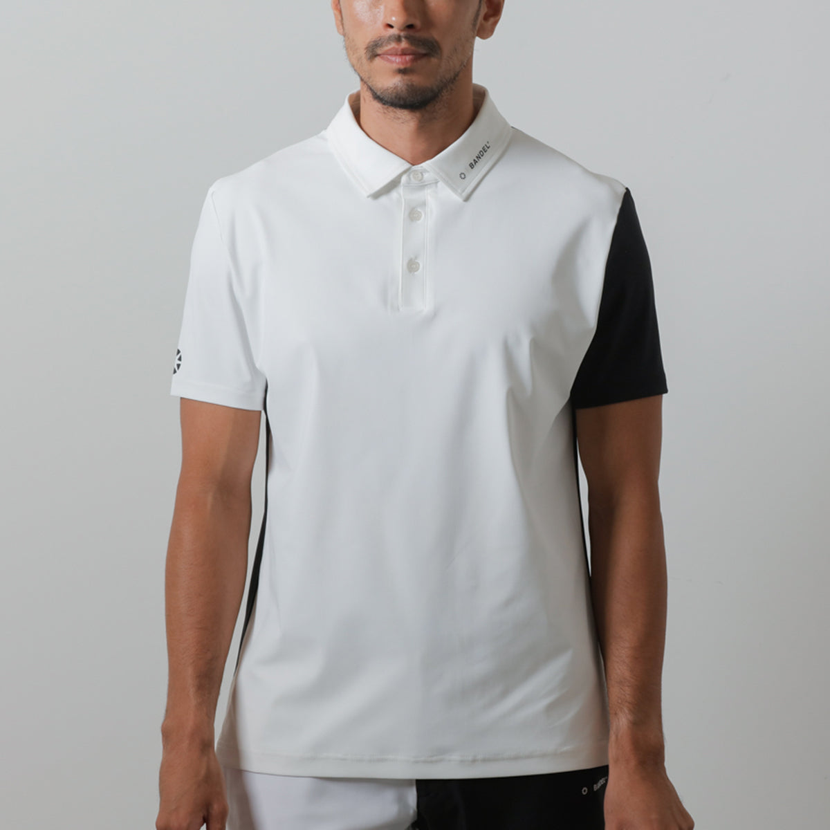 BANDEL GOLF バンデルゴルフ ポロシャツ BASIC COMBINATION S/S POLO BGI-3SCPL FrontWhitexBackBlack