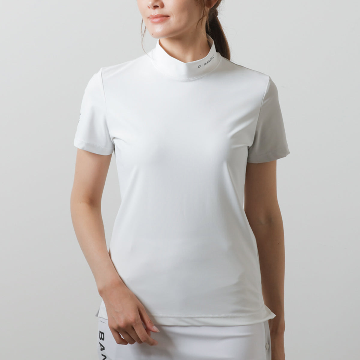 BANDEL GOLF バンデルゴルフ モックネック WOMENS BASIC COMBINATION BGI-W3SCMC WHITE GREY ホワイト グレー