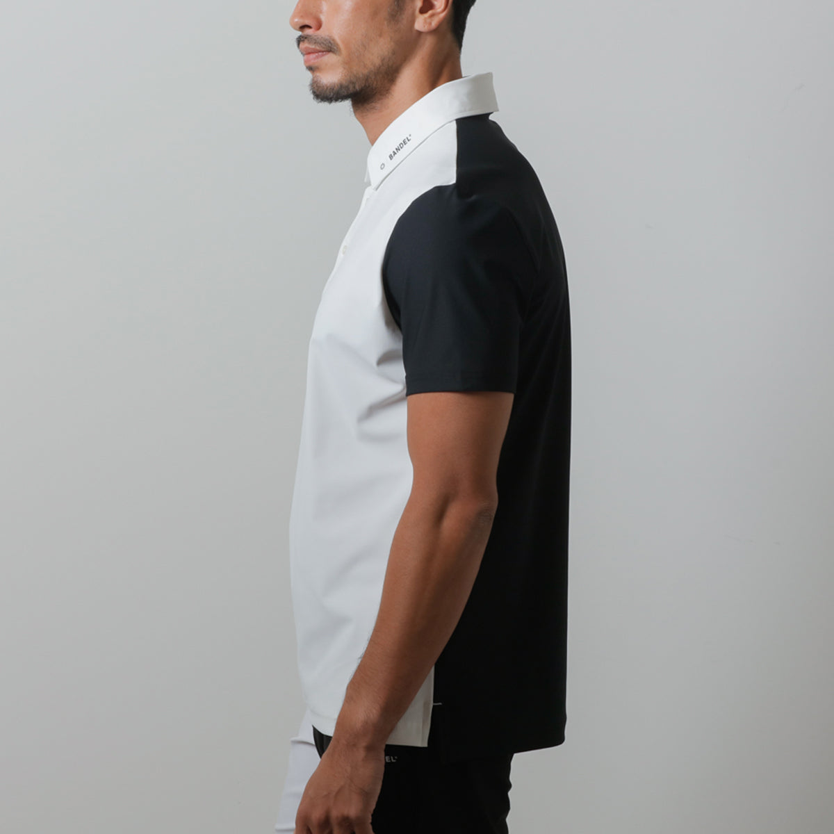 BANDEL GOLF バンデルゴルフ ポロシャツ BASIC COMBINATION S/S POLO BGI-3SCPL FrontWhitexBackBlack