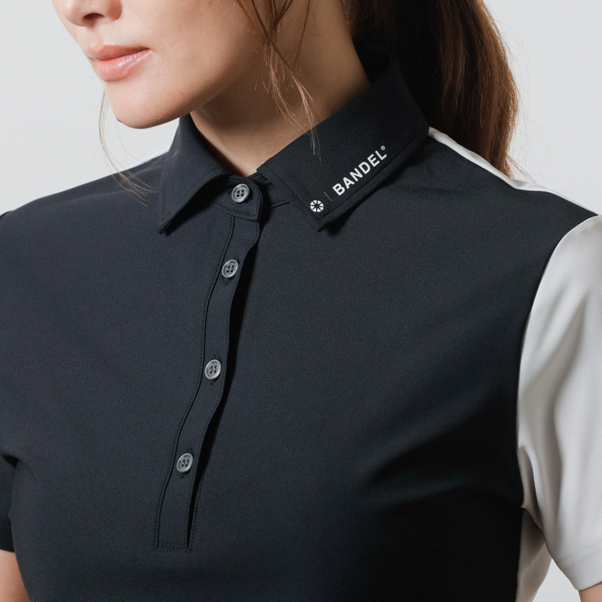 BANDEL GOLF バンデルゴルフ ポロシャツ WOMENS BASIC COMBINATION BGI-W3SCPL BLACK GREY ブラック グレー
