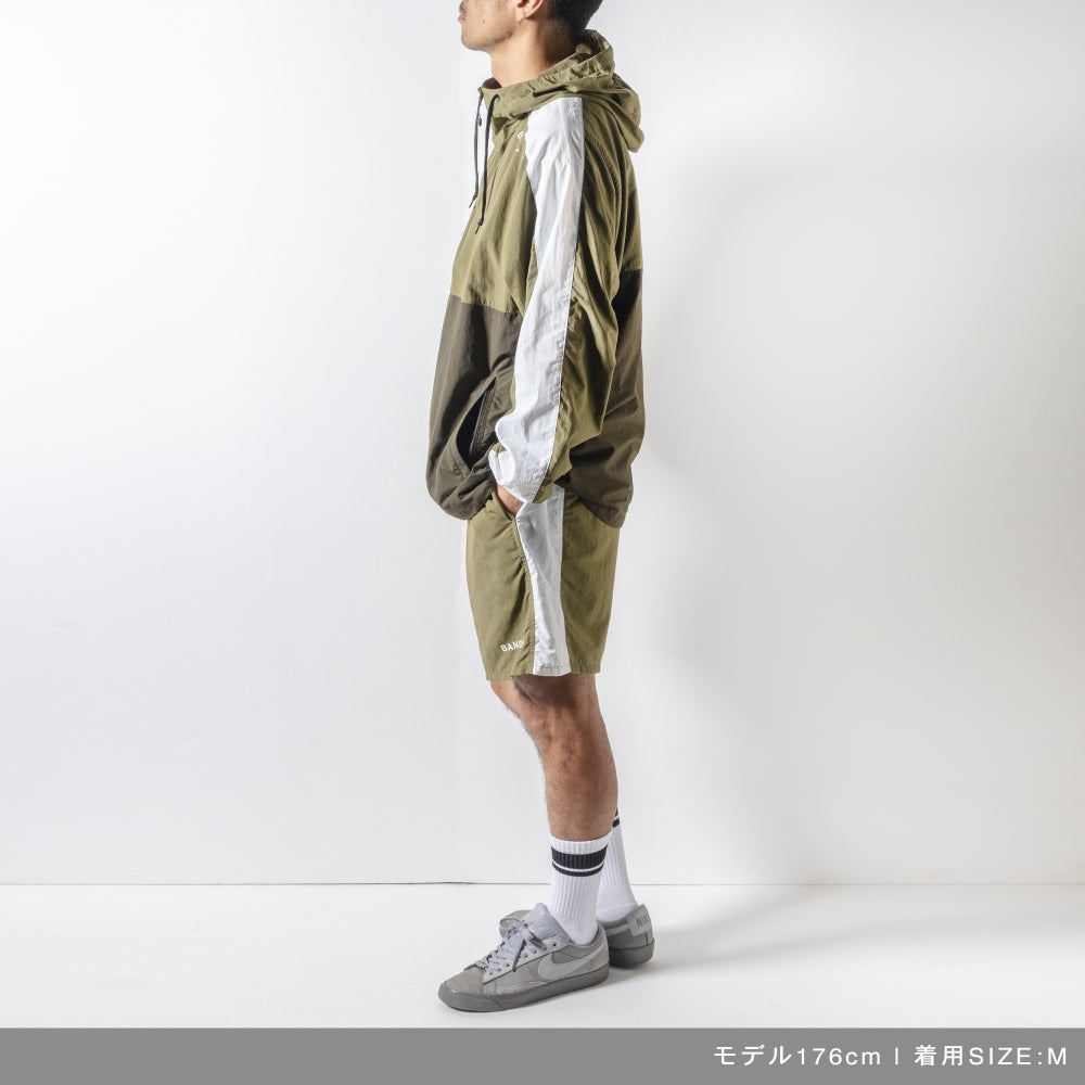 BANDEL バンデル NYLON ANORAK HOODIE ハーフジップフーディー BNS-3SAHD KAHKI カーキ