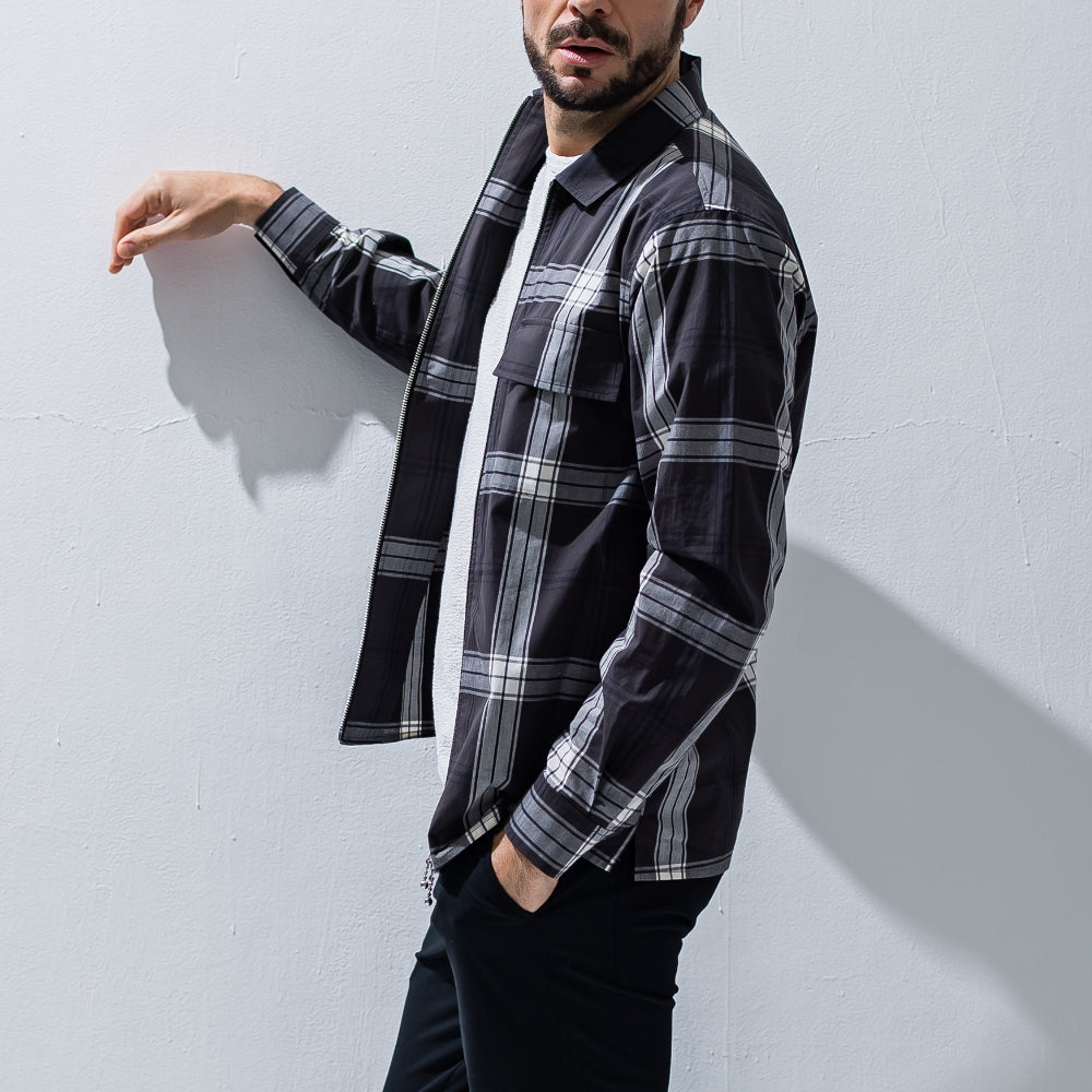 RESOUND CLOTHING リサウンド クロージング シャツジャケット CheckShirt JACKET RC27-SH-002 BLACK 【TRANSIT別注モデル】