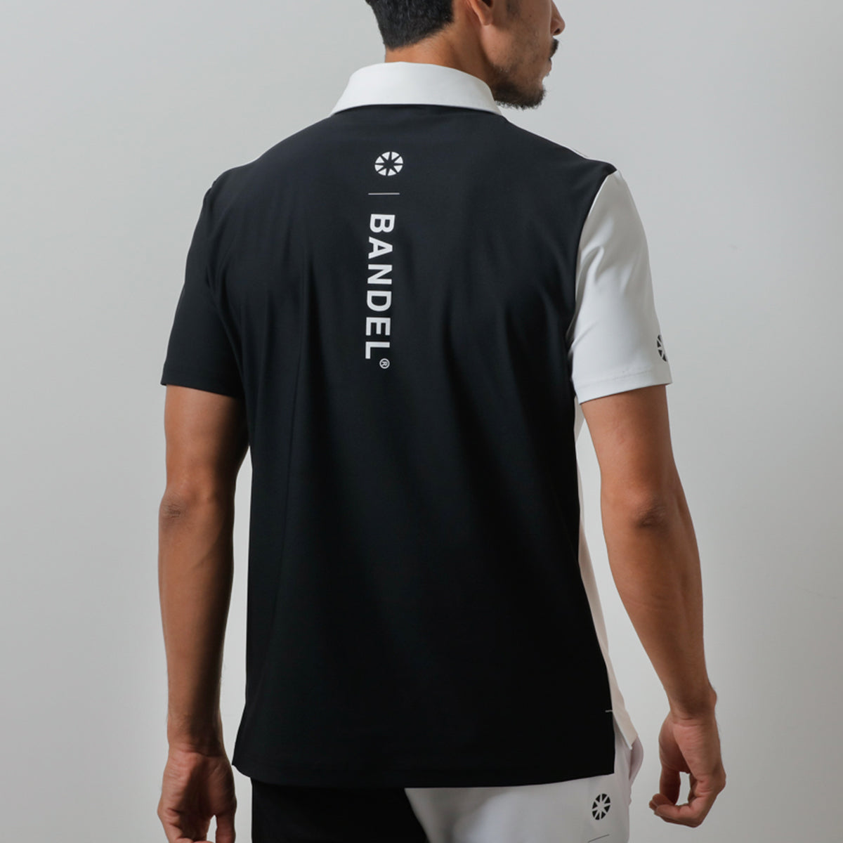 BANDEL GOLF バンデルゴルフ ポロシャツ BASIC COMBINATION S/S POLO BGI-3SCPL FrontWhitexBackBlack