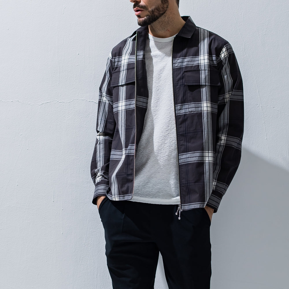 RESOUND CLOTHING リサウンド クロージング シャツジャケット CheckShirt JACKET RC27-SH-002 BLACK 【TRANSIT別注モデル】