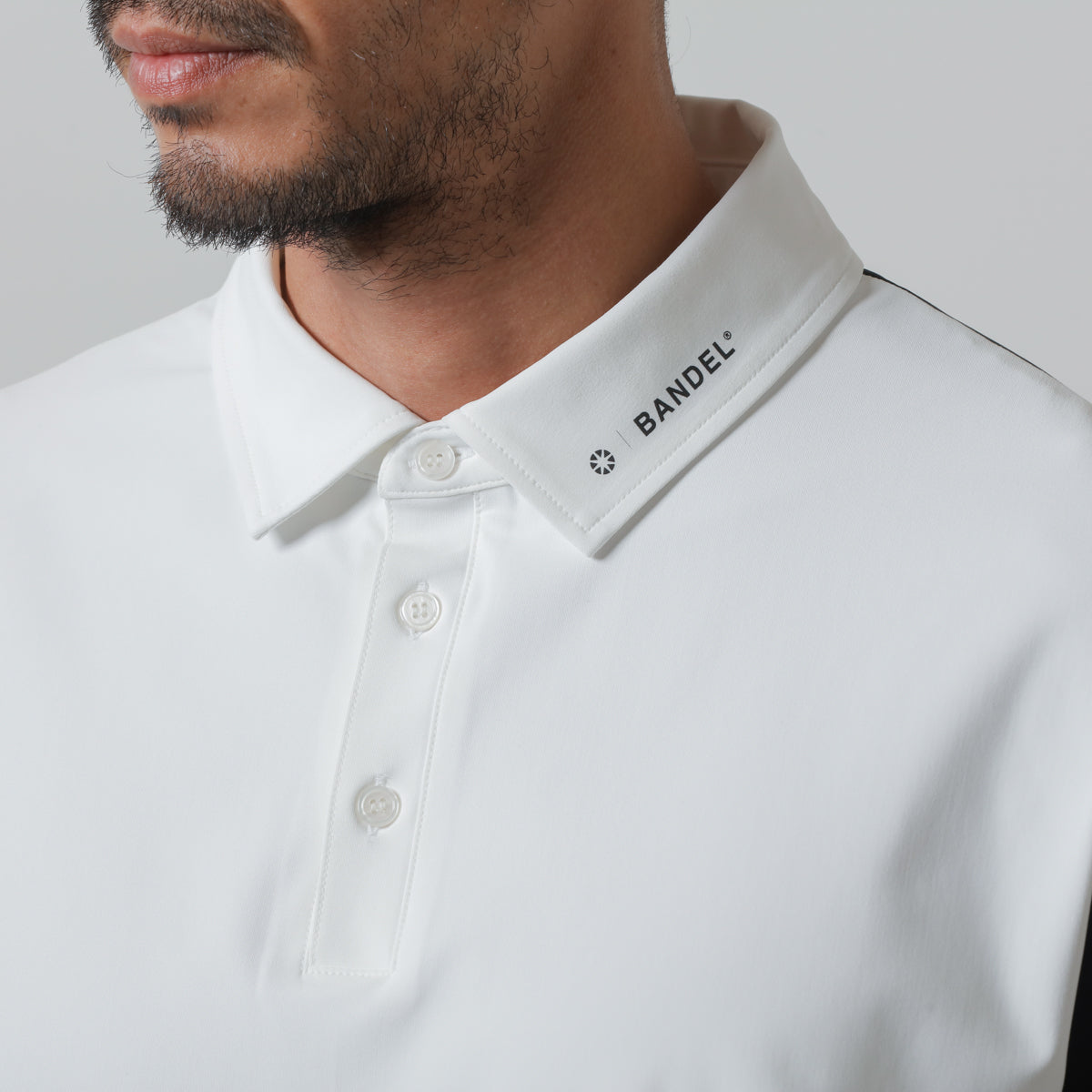 BANDEL GOLF バンデルゴルフ ポロシャツ BASIC COMBINATION S/S POLO BGI-3SCPL FrontWhitexBackBlack